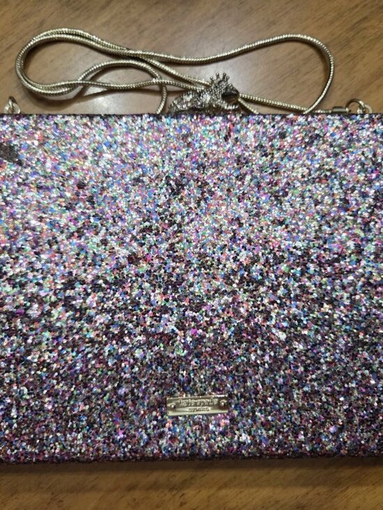 kate spade Handbags - Kate Spade New York I Kissed A Frog Wedding Bell Glitter Clutch Purse Bag